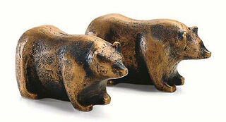 Groupe sculptural "Ours des Abruzzes I + II", bronze