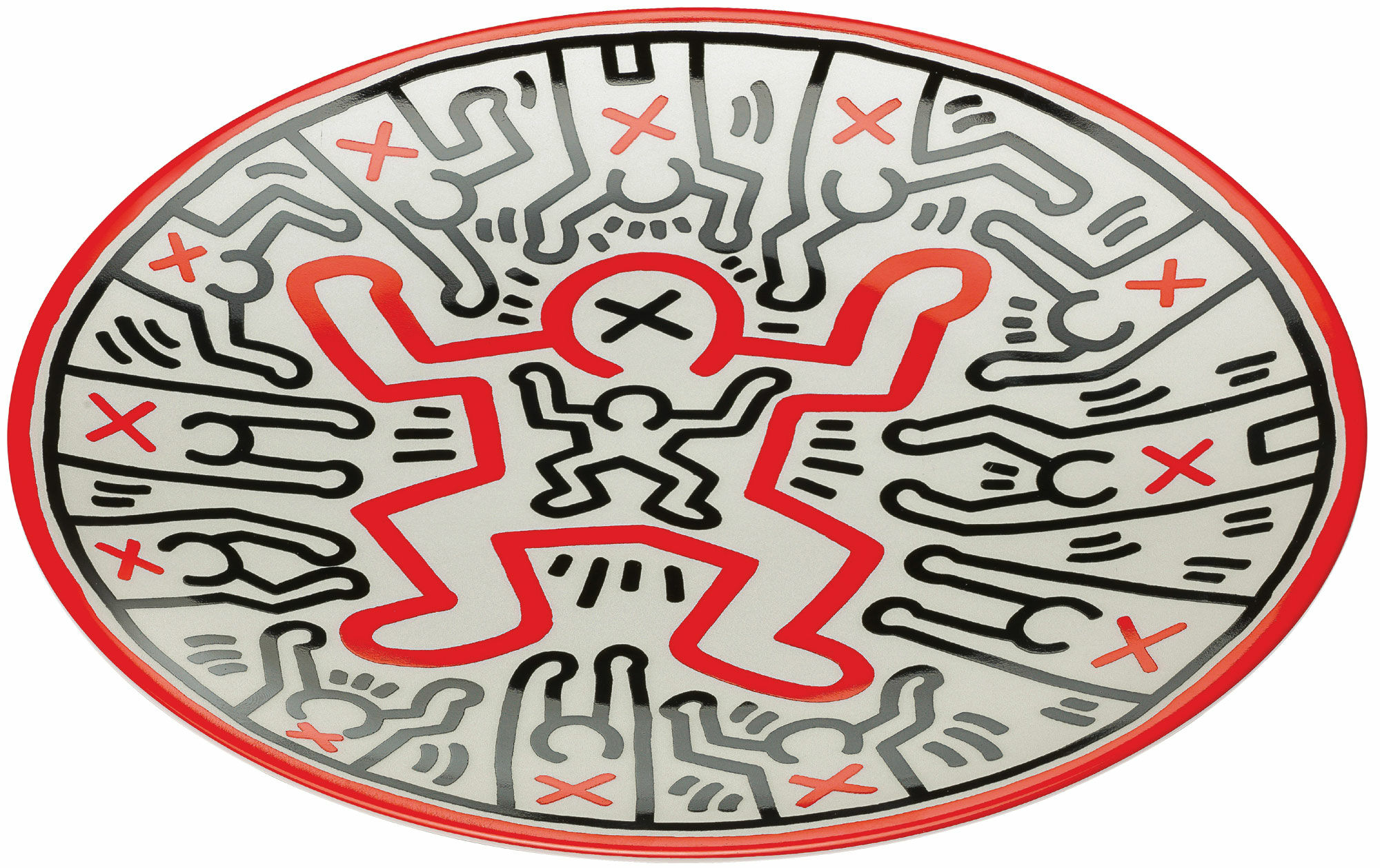 Porcelænstallerken "Uden titel" (2014) von Keith Haring