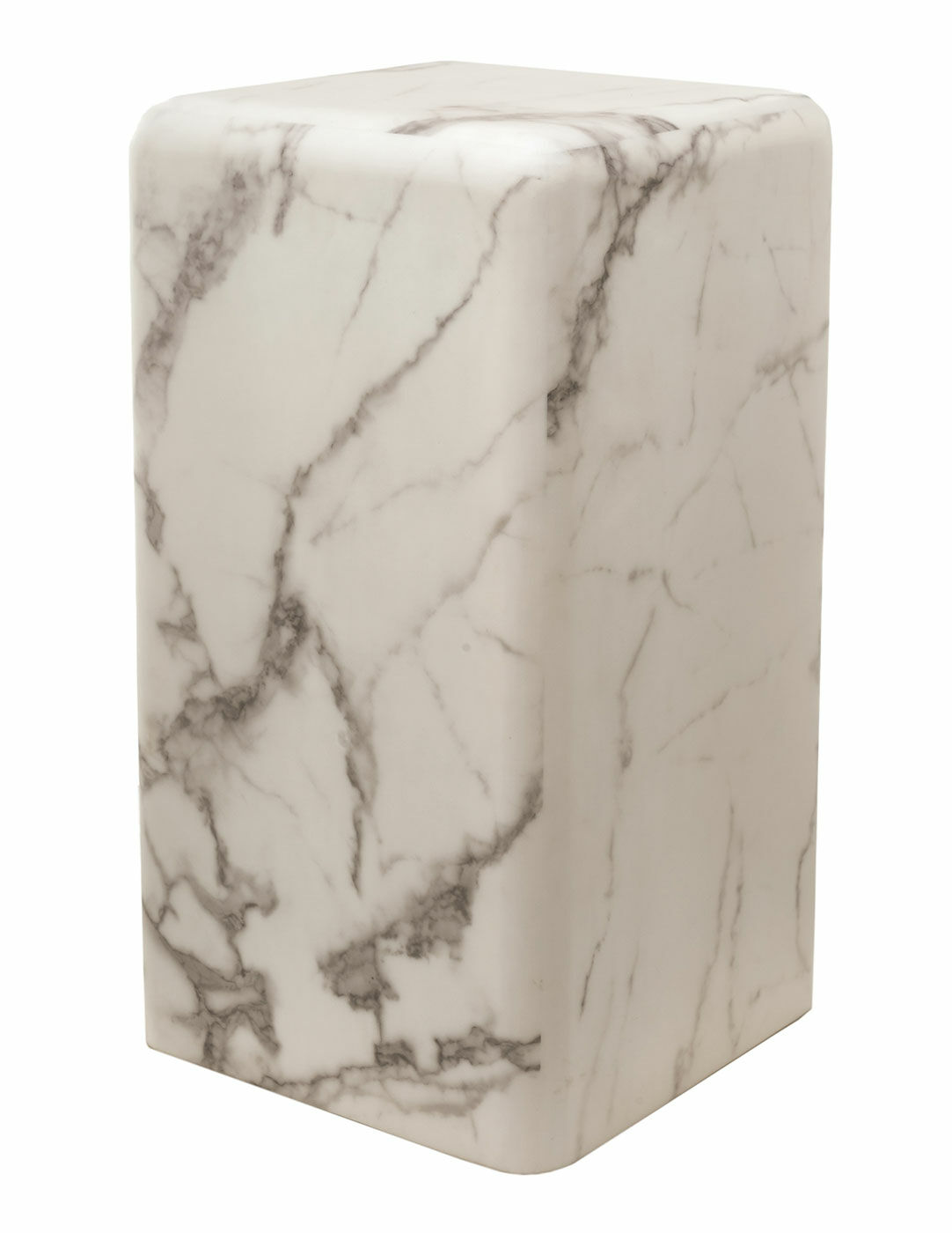 Dekorativ søjle "Marble white" i marmorlook (lille version, højde 61 cm)