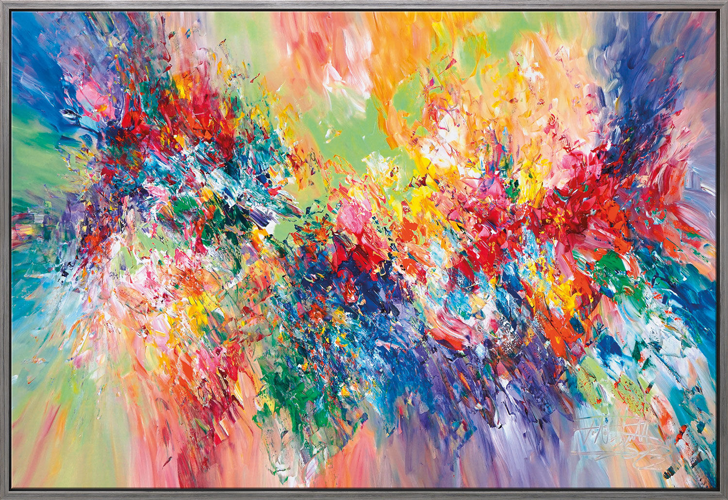 Bild "Symphony of Spring XL 1" (2023) (Original / Unikat), gerahmt von Peter Nottrott
