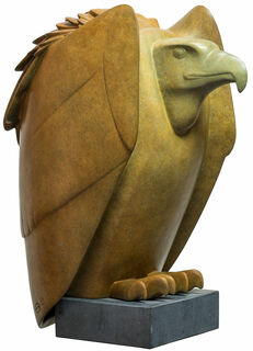 Sculpture "Vulture No. 2", bronze brown/green