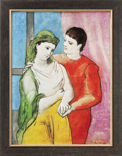 Billede "De elskende" (1923), indrammet af Pablo Picasso