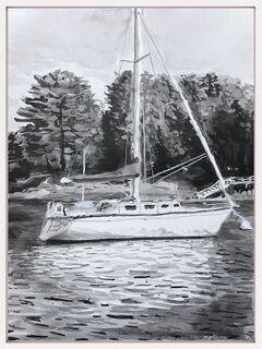 Bild "White Sailboat: Boothbay" (2019) (Unikat)