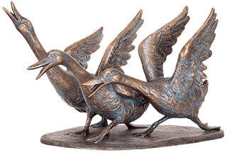 Gartenskulptur "Gänsegruppe", Bronze