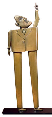Skulptur "Der Fragensteller", Bronze