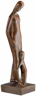 Sculpture "Madonna with Child" (1920), reduction in bronze