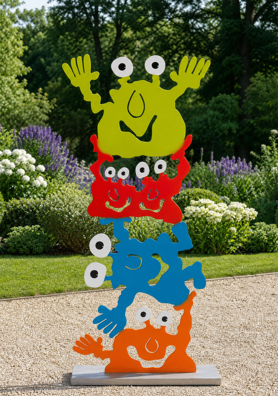 Haveskulptur "Akrobaternes monstertårn" af Patrick Preller